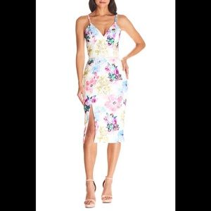 New Dress the Population Joelle Floral Lace Dress